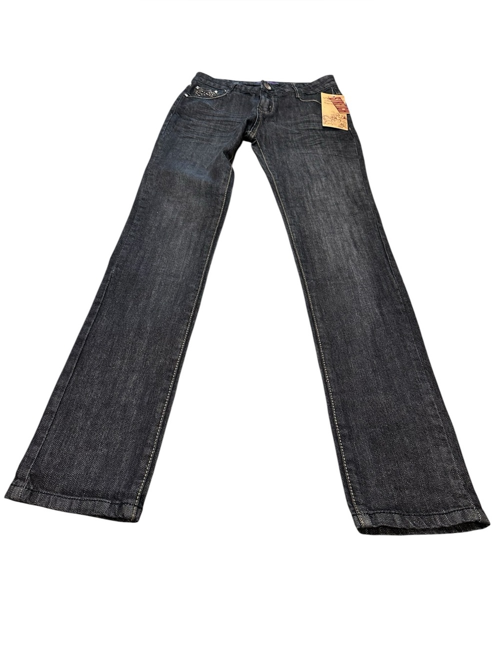 Rubee Jeans Black Wash Straight Leg Stretch Jeans